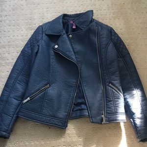 Aqua Pleather Jacket